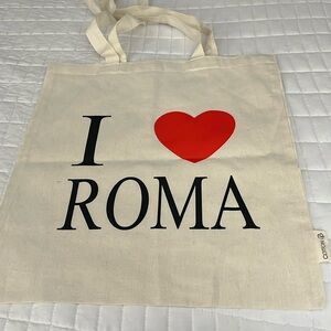 32 - NWOT - I ♥️ Roma Designed Cloth Tote Bag - Lightweight - Shoulder Straps